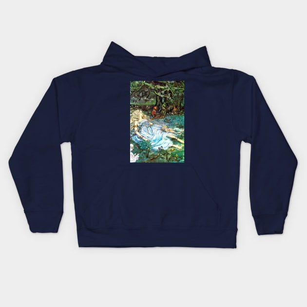 Sleeping Fairy Queen - Harold Gaze Kids Hoodie by forgottenbeauty